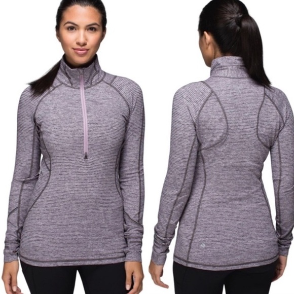Lululemon Face Your Peace Pink and Gray Running Pullover Size 8 - Picture 1 of 11